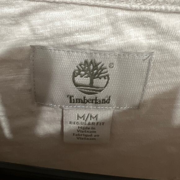Timberland Shirt Mens Medium Beige Basic Long Sleeve Casual Everyday - Picture 4 of 5